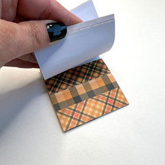 Fall Halloween Black Orange Plaid Washi Paper Sticker Strips Scrapbook Journals