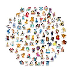 Disney 80pcs Assorted Stickers – Waterproof Kids Cartoon for Laptop & Scrapbook