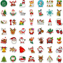 Christmas Theme Stickers, 100Pcs Vinyl Waterproof Merry Christmas Stickers for E