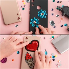 1532Pcs 3 Sheets Rhinestone Stickers 3/4/5 mm Self Adhesive Gems Glitter Silver