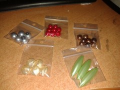 5X BAGS EMBELISHMENTS WITH PEARLS ETC FOR SCRAPBOOKING NEW (P05)