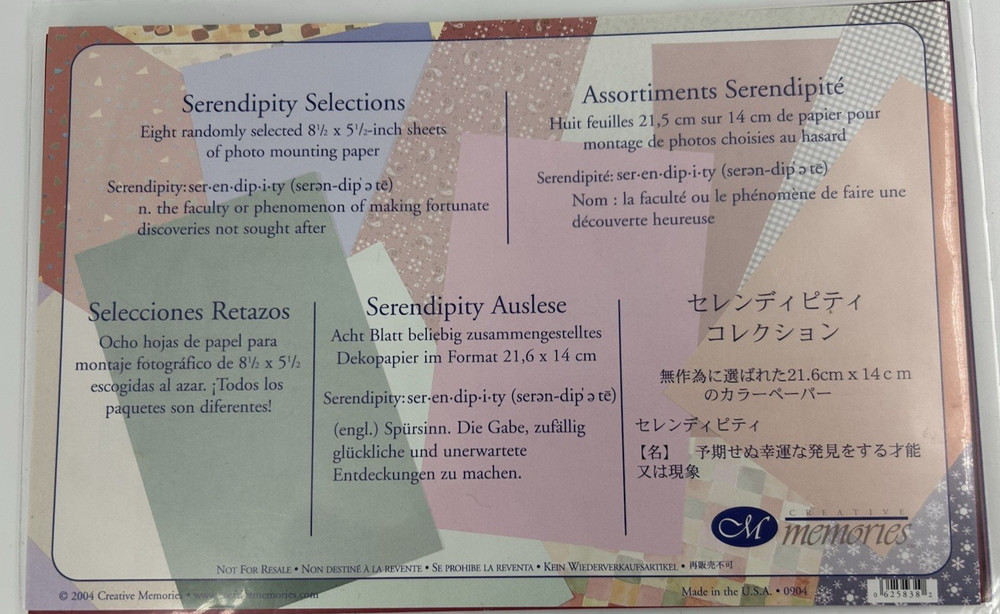 Vintage Creative Memories Serendipity Selections Photo Mounting Paper