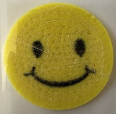 YELLOW SMILEY FACE Dimensional Sequin Stickers (1pc)Recollection•Happy Face•