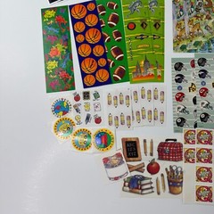Vintage Stickers Lot Loose Sheets Sports Star Wars Scrapbook Crafts
