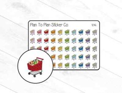 1246~~Grocery Cart Planner Stickers.