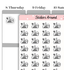 Cleaning Icon Planner Stickers, Cleaning Chores stickers, Calendar & Journal