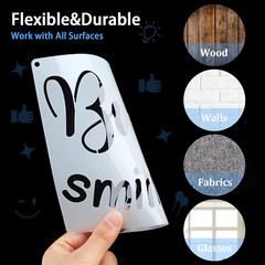 16 PCS Inspirational Word Stencil Motivational Quote Reusable Polyester Film Tem