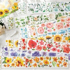 1Pcs Scrapbooking Sticker Strip Washi Vintage Plants Words Craft Journal Decor