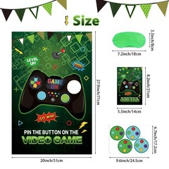 Pin the Button on the Video Games with 32PCS Stickers 20’’ X 28’’ Large Video…