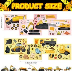 48 Sheets Construction Truck Stickers Kits DIY Excavator Stickers Make Your
