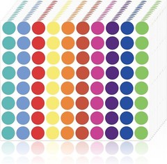 4000pcs Colored Dot Stickers,3/4″ Sticker Dots Assorted Colors, Round CodedLabel