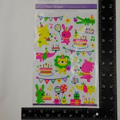 Bunny Bears Forever In Time Neon Stickers Birthday Party Birthday Pals 1 Sheet