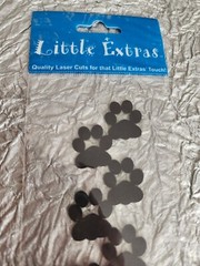 Paw Prints Dog Die Cut Laser Cut New – Little Extras Scrapbooking – Retired #23