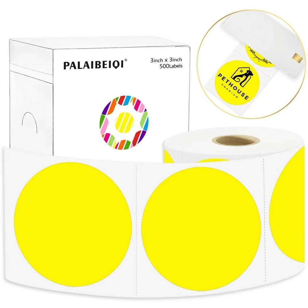 3 X 3 Inch Round Thermal Labels Circle Color Coding Labels Printable Waterpro…