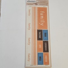 NEW Lot 8 MME Adhesive Twill Scrapbooking Kit Titles Word Labels Ribbon -G