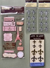 Large Lot PARIS Scrapbook Stickers, Paper Stack, Metal Brads & More! Jolee’s Etc