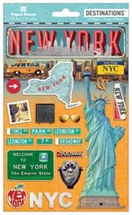 Crafts Stickers Dimensional New York City Liberty Cab Apple Highway Sign NYC