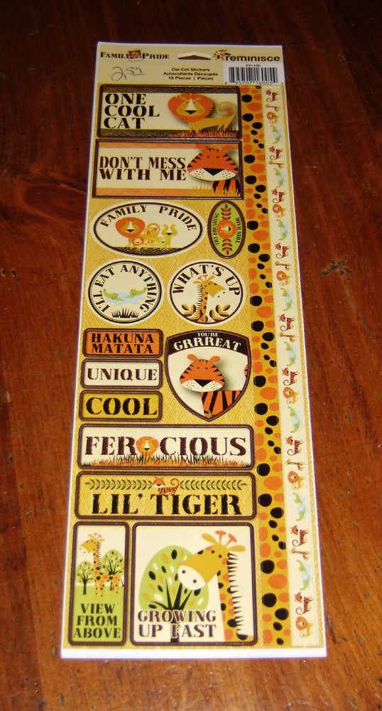 Reminisce Die Cut Sticker Sheet ~ Family Pride Lil Tiger/Cool Cat