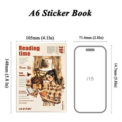 CraftBloom 20 Sheets Reading Time Ephemera Sticker Book for