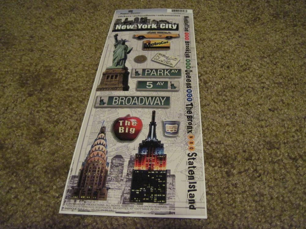 Scrapbooking Stickers PH CS 13″ Flat New York City Cab Liberty Empire Big Apple