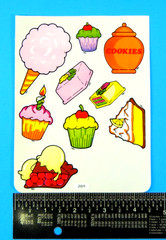Vintage BJ’s Sweet Treats Cakes Cookies & Pies Sticker Sheet Partial