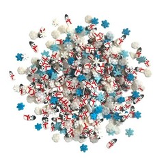 Buttons Galore Assorted WINTER Theme Buttons And Embellishments 6 pc