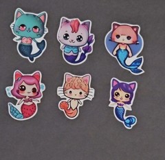 Mermaid Car Kawaii Sticker’s. 6 Pack