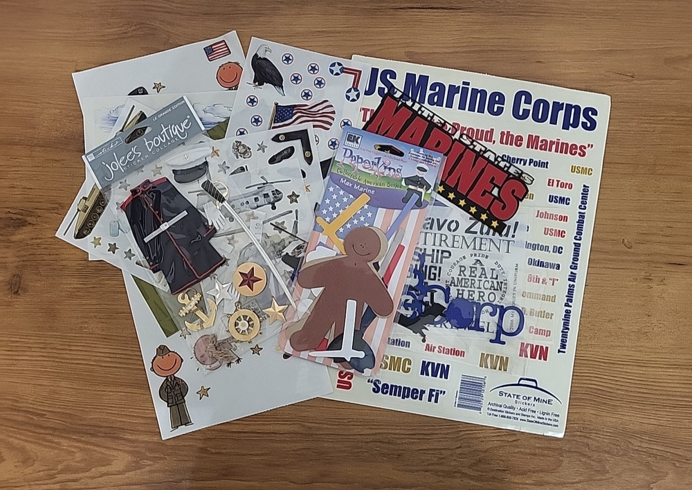 MIXED LOT Marines Jolee’s EK Creative Memories in Uniform Design Stickers USA