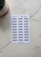 Year Header Planner Stickers | 2024, 2025, or 2026 Sticker | Style B
