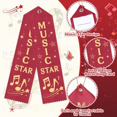 50 PCS 8×2 Inches Music Star Award Ribbons With Cards Strings Prize Reward