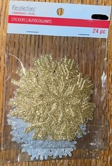 Recollections Snowflakes Snow Flakes Value Pack 24Pc CHRISTMAS Glitter Stickers