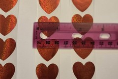 20 SPARKLE HEART STICKERS/GLITTER HEART STICKERS/RED HEART STICKERS/VALENTINES