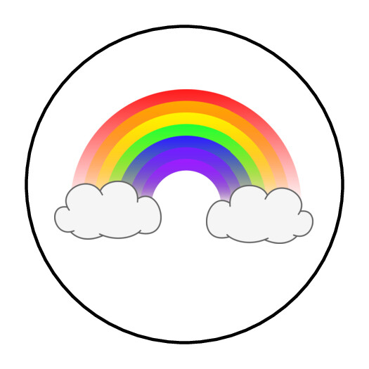 rainbow stickers, labels, tags, envelope seals