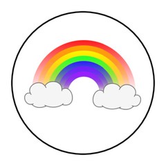 rainbow stickers, labels, tags, envelope seals