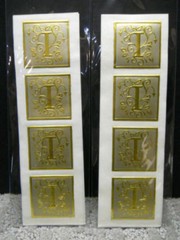 Fossler Foil Seals For Gift Wrap Tags Place Cards Envelopes 2 Pks Letters New