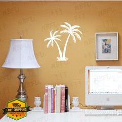 NBFU 5.6″ Palm Tree Tropical White Stickers Set of 2