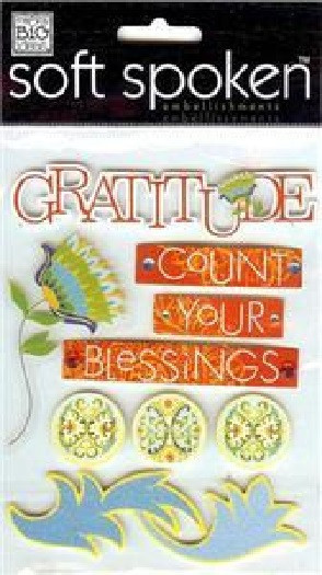 Soft Spoken 3-D Stickers GRATITUDE Count Your Blessings