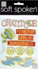 Soft Spoken 3-D Stickers GRATITUDE Count Your Blessings