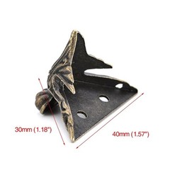 Home Corner Protector Box Decorative Zinc Alloy 42x30mm Antique Bronze