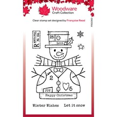 Woodware Craft COLLECTION CLEAR ACRYLIC STAMPS – WOODEN SNOWMAN