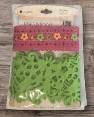 Berry Sweet Floral Felt Trim Ribbon Scrapbooking Embellishments by K&Company NEW