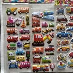4 Sheets 3D Puffy Cartoon Stickers – Cute Kids Puffy Puffy Stickers Lot