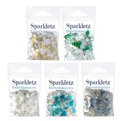 Buttons Galore Sparkletz WINTER SET Sparkling Sequin Jewels Embellishment Mix