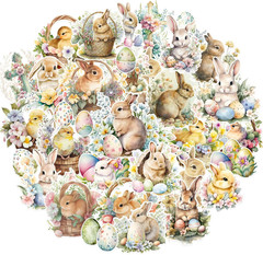 Easter Stickers Pack 100 Pcs, Easter Eggs Bunny Rabbit Stickers for Kids Adults,