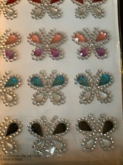 THE PAPER COMPANY 3D ADHESIVE GEMSTONES MULTI-COLOR GEMSTONE BUTTERFLIES 12PCS