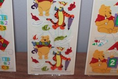 VTG Disney Winnie the Pooh Sandylion 3 packs Stickers Sealed Tigger fall ABC 123