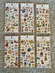 Lot of 12 MIND WAVE Routine Charm & DAISO Kawaii Japanese Girl Stickers