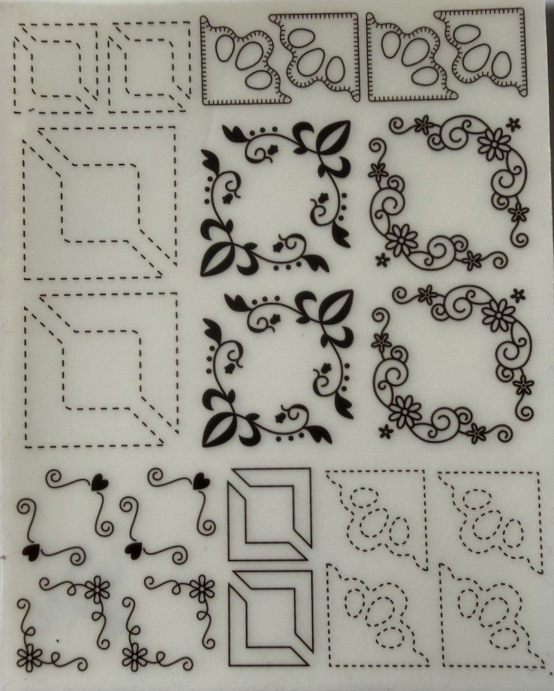 DARK BROWN PHOTO CORNER Rub-On Transfers(4”x 5”) Scrapbook•Memory•Card Making