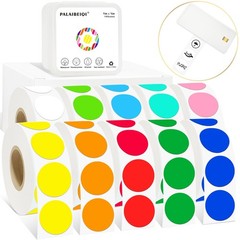 1 Inch Round Removable Thermal Sticker Labels, Color Dot Stickers, Waterproof…