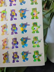 Vintage 1998 90s Trend Enterprises Bandstand Bears Holographic Stickers Teddys